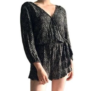 American Eagle Outfitters Black Floral Romper